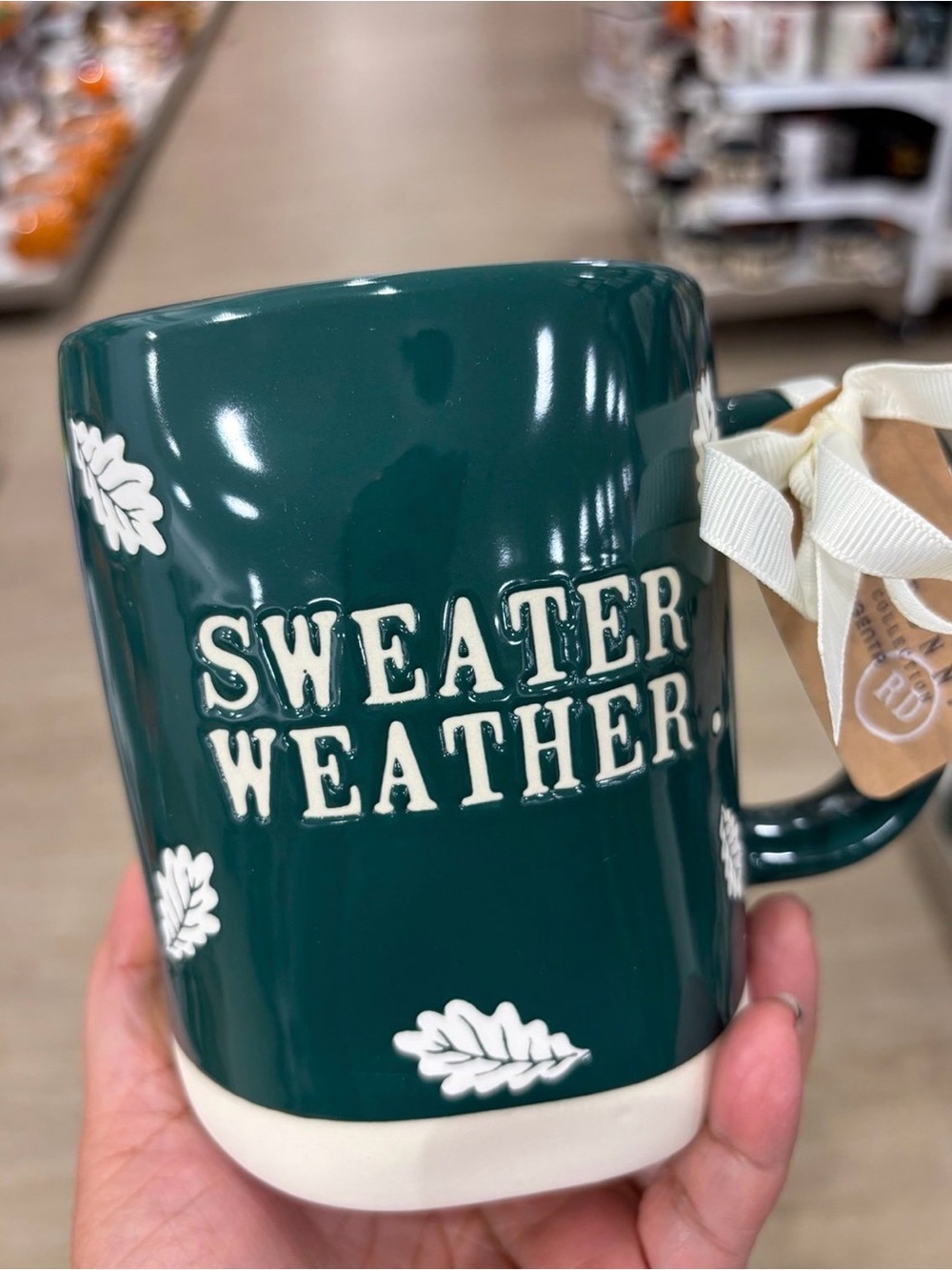 Rae Dunn Sweater Weather Ceramic Mug - Green